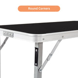 Portable Folding Bar Table with Shelf, Tradeshow Podium Table with Black Skirt and Carrying Bag, for 50301347
