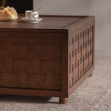 Farmhouse Coffee Table with Storage, Large Square Coffee Table for Living Room, Brown W3158P297430
