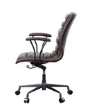 ZUN Distress Chocolate Swivel Office Chair with Casters B062P215477