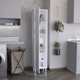 Laska 70" Tall Storage Cabinet Broom Closet with Broom Hangers,and Four Shelves B200P239805