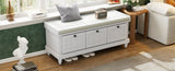 ZUN TREXM Classic Storage Bench with Cushioned Seat and Three Drawers for Entryway and Living Room N715P207812E