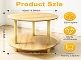 2-Tier Round End Table, Small Side Table For Room, Round Corner Table for Small Spaces, 70946243
