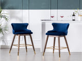 Leland Fabric Upholstered Wingback Bar Stools, Set of 2, Blue T2574P165110