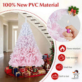 6ft Flocked Christmas Tree - 820 Branch Tips, Fireproof PVC, 3-Section Assembly, Metal 02087941