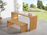 Natural Pine Dining Long Bench and Table Set Versatile Indoor Wood Furniture for Entryway, Living W1758P292488