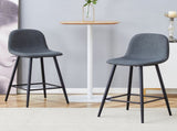 Dark Gray Linen Fabric Bar Chair Set - Two Pieces, Stable Comfort.Thoughtful Design of Rounded W1151P242028