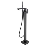 Freestanding Bathtub Faucet Tub Filler Matte Black Floor Mount Bathroom Faucets Brass Single Handle TH-F5506MB