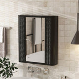 Wall-Mounted Bathroom Cabinet with Mirror, Metal Framed Mirrored Door Medicine Cabinet, 2 Inner W3122P272885