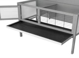36" Single Deck Waterproof Wooden Chicken Coop Hen House Pet Animal Poultry Cage Rabbit Hutch Gray 17110053