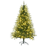 ZUN 6FT Pre-Lit Aspen Fir Artificial Christmas Tree with Wreath & Garland,Grass Green Xmas Tree with 380 21108822