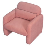 Stylish and Minimalist Teddy Fleece Single Sofa Chair with Arms and Pillow, Armchair, Accent Chair W1716P196472