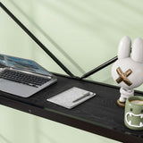 Twin Metal Loft Bed with Desk, Power Outlet and LED Lighted , Safety Guard & Ladder, No Box Spring W840P192240