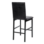 ZUN Metal Frame Counter Height Chairs Set of 4 Brown Faux Leather Seat Black Metal Finish Dining Chairs B01146335