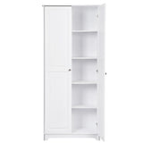 Double Door Five-tier Storage Cabinet White 84785421