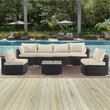 Cushion Covers for 7 Pcs Wicker Rattan Sectional Sofa, 14Pack Cushion Slipcovers Set W419P199031