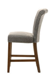 Auggie 20.5" Gray Fabric Counter Height Chair with Nailhead Trim B061128584