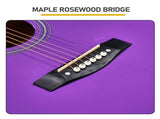 Purple 41-inch Dreadnought barrel-shaped cutaway acoustic guitar with pick, strings, capo, gig bag, 39878185