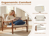 Modern Accent Chair with Rubber Wood Legs, Upholstered Lounge Armchair with Neck & Lumbar Pillow for 80698682