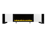 ON-TREND Modern TV Stand 34.2" Non-heating Electric Fireplace, High Gloss Entertainment Center 14602756
