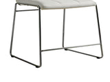 Set of 2 Leatherette Upholstered Counter Hight Chairs in White and Chrome B016P156846
