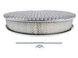 14" x 3" 14 Full Finned Aluminum Round Air Cleaner Air Filter Kit Polished with a Recessed Base and 28755144