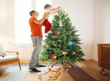 Artificial 7ft Green Christmas Tree with 1375 PE/PVC Mixed Branch Tips, memory wireiron wire, 53602268