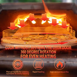 Semi-Automatic Black 12 Outdoor Pizza Oven Portable Wood Fired Pizza Oven Outdoor Cooking Pizza W2196134328