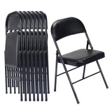 4pcs Elegant Foldable Iron & PVC Chairs for Convention & Exhibition Black 33457557