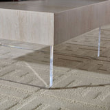 34.65'' Square Faux Travertine Pattern Coffee for Living Room,MDF,Modern Design Coffee W2582P279897