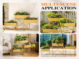 3Pack PreAssembled Gold Metal Elevated Planter Stand with NonWoven Liner, UVResistant W2796P516634