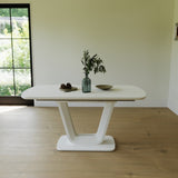 62.99-78.74" grey white dining table, MDF kitchen dining table, and modern industrial style 98437777
