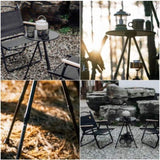 ZUN Outdoor camping round table, adjustable folding table, easy to carry, suitable for camping, BBQ, 47537072