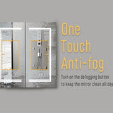 LED Bathroom Wall Cabinet, Double Door Bathroom Mirror Cabinet, white 80523625