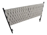 Queen Size Headboard in Black Metal and Cream Fabric B202P223757