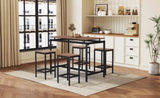 ZUN TREXM 5-Piece Compact Bar Table Set with Table and Stools - Modern Industrial Design, Space-Saving N715P173160P