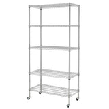 5-Tier NSF-Certified Steel Wire Shelving with Wheels Chrome 74365237