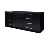 8 Drawer Double Dresser for Bedroom, Wide Storage Cabinet for Living Room Home Entryway, Black 63428192