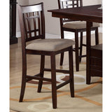 ZUN Set of 2 Chairs Dining Room Furniture Brown Solid wood Counter Height Chairs Upholstered Cushioned HS00F1205-ID-AHD