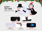 4FT Christmas Inflatable Penguin Rolling Snowball Yard Decoration with 3 LED Lights, 210D Polyester 45346287