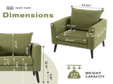 Modern Fabric Accent Chair, Upholstered Armchair for Living Room ,Mid Century Fabric Lounge Chair w/ W1028P188577