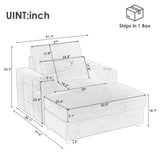 Modern Style Armchair 42.5" Chaise Lounge Sofa Couch with a Movable Storage Ottoman, USB Ports, N719P292700B