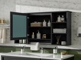 3-in-1 Bathroom Mirror Cabinet, 42 inch Wall Mounted Medicine Cabinet with Adjustable Shelf & Soft N710P358613B