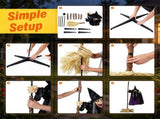 6.6 FT Halloween Animatronic Flying Witch on Broom, Sound Activated with Flashing Red Eyes & 72248094