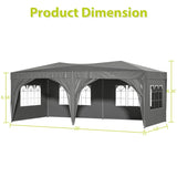 ZUN 10'x20' EZ Pop Up Canopy Outdoor Portable Party Folding Tent with 6 Removable Sidewalls Carry Bag W1212P146439