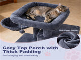 Dark Gray 33.5" Multi-Level Cat Tree with 2-Tier Condo, Sisal Scratching Posts & Anti-Toppling 77833492