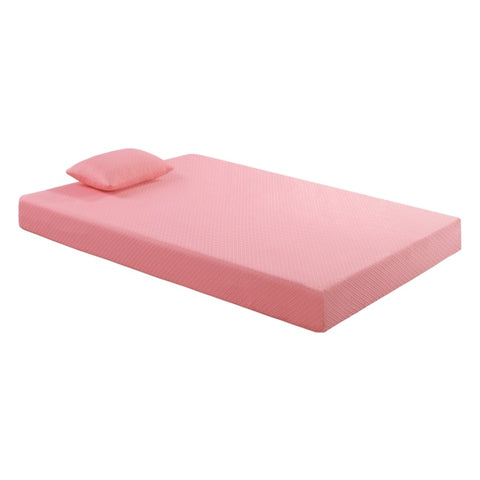 ZUN 7inch Full and Pillow Set Breathable Fabric Gel-Infused Memory Foam, Pink, B011P213351