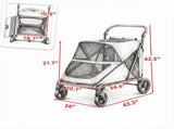 66 LBS Capacity Teal Pet Stroller for Large Dogs, All-Terrain Spring Suspension, 8-Position 98485248