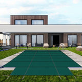 Pool Safety Cover, Fits 16x32ft Rectangular Inground Winter Swimming Pools, with 4x8ft Center End W465P203694