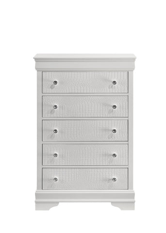 ZUN Blaze Modern Style 5-Drawer Chest Made with Wood in White B009P286633