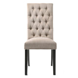Tan and Vintage Black Tufted Parson Chairs B062P182740